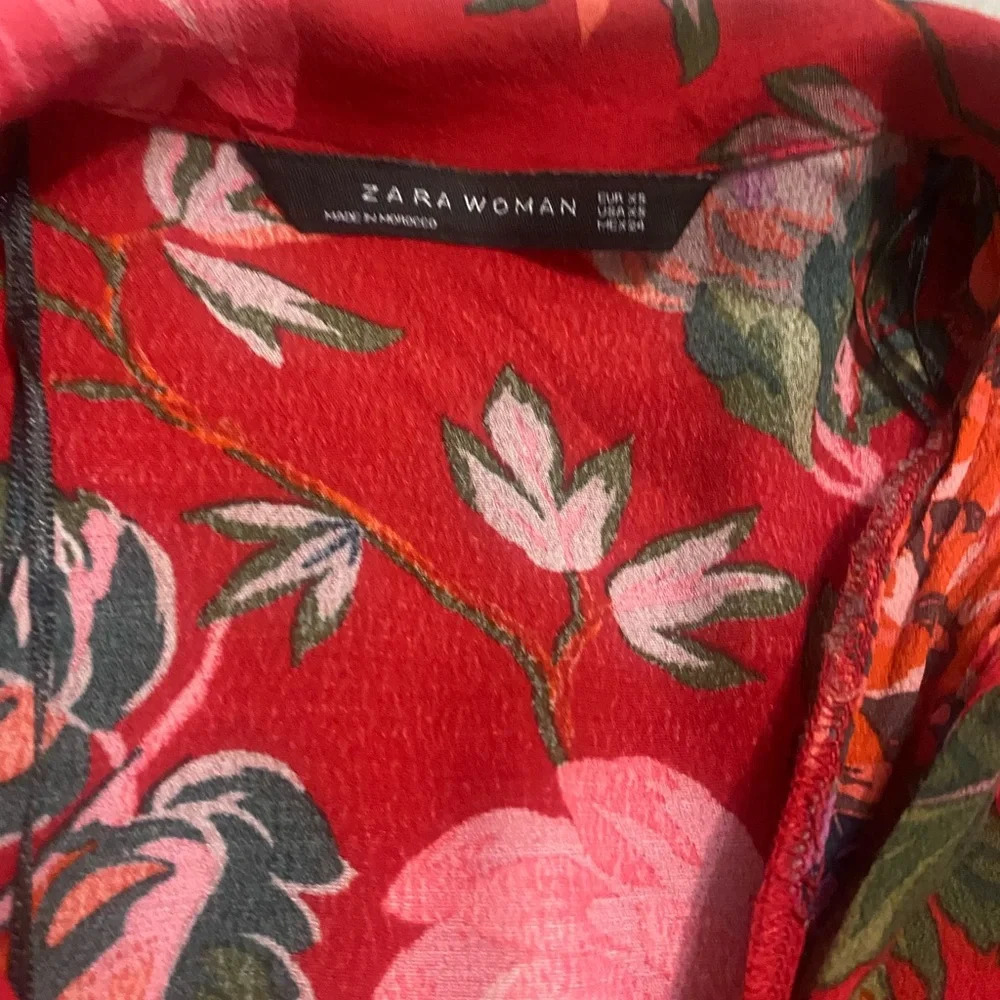 Zara Red Floral Mini Dress - Picture 5 of 10
